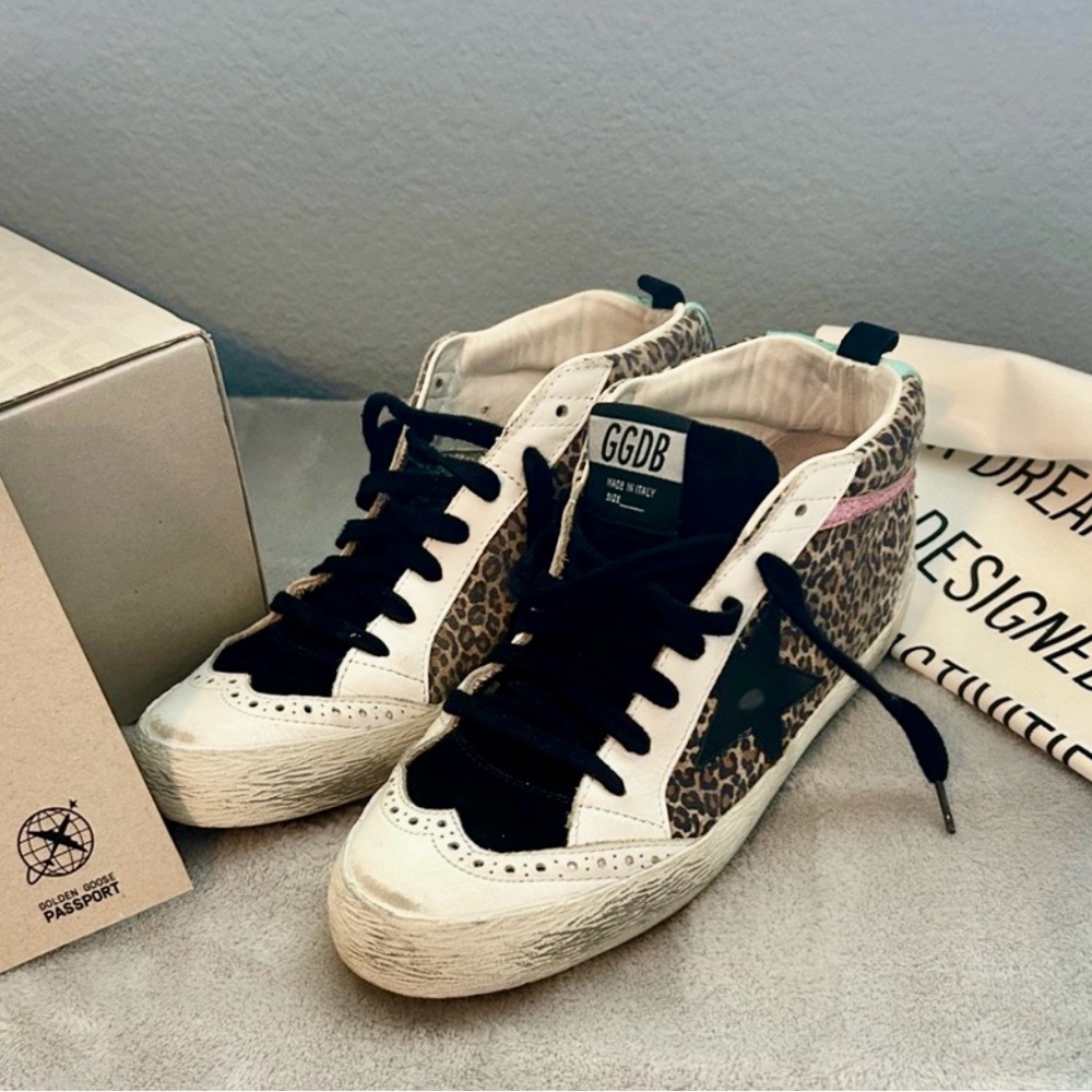 Golden Goose Leopard Print Sneakers